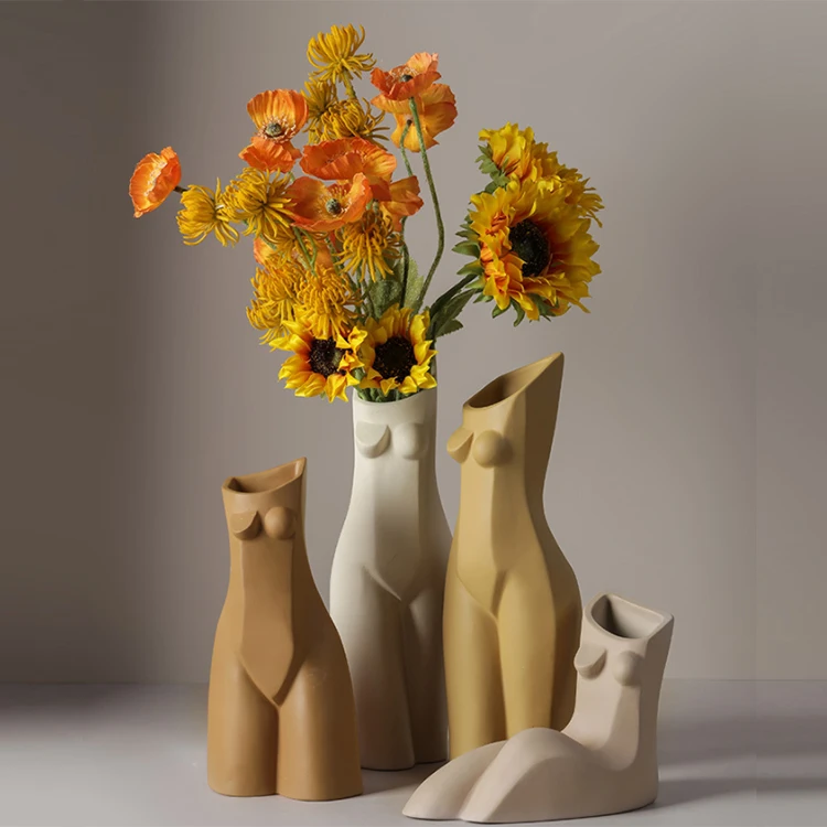 Wholesale Ceramic Wedding Centerpieces Floral Bust Lady Woman Female Girl Body Flower Vase