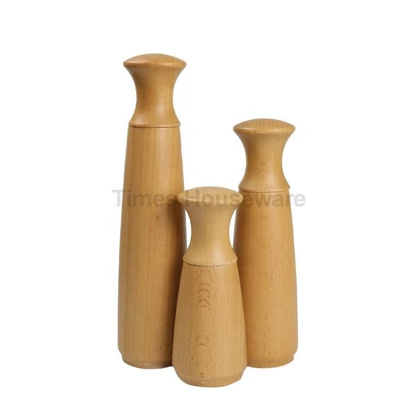 Burlywood Color Beech Wooden Hand Spice Grinder Mill