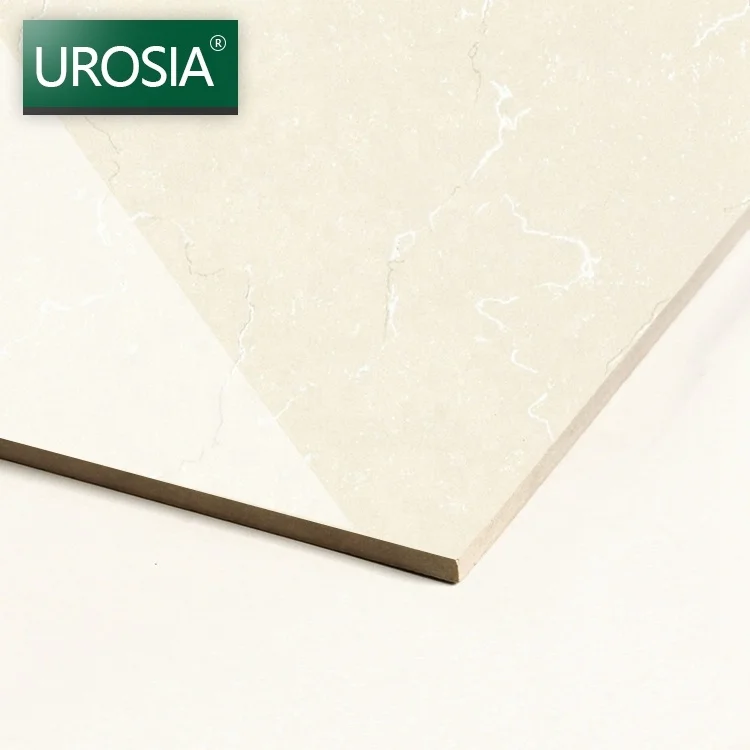 Factory hot selling Homogeneous Tiles Thickness Beige Glossy Soluble Salt Polished Porcelain Ceramic Floor Tiles