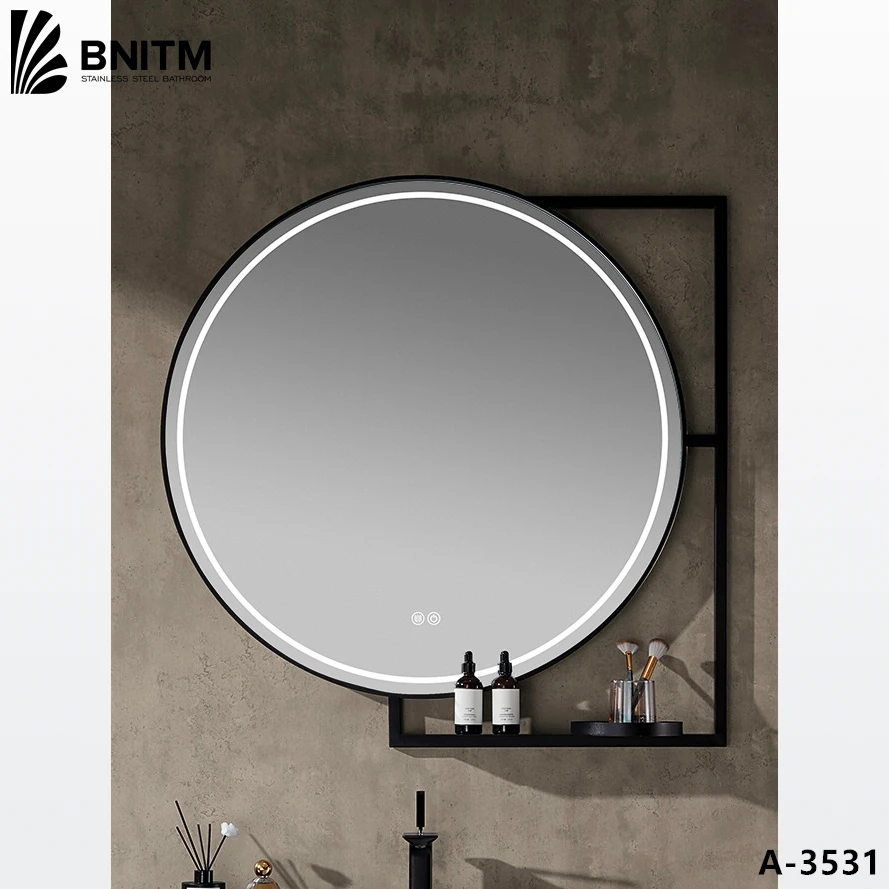BNITM Luxury Modern Style Bathroom Vanities Set Includes LED Mirror and Drawers Floating Vanity Design
