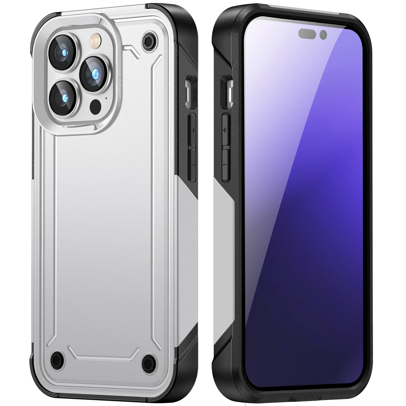 New Design Non-Slip TPU PC 2 in 1 Shockproof Armor Anti-Scratched Full Body Protective Phone Case For iPhone 14 13 12 11 Pro Max