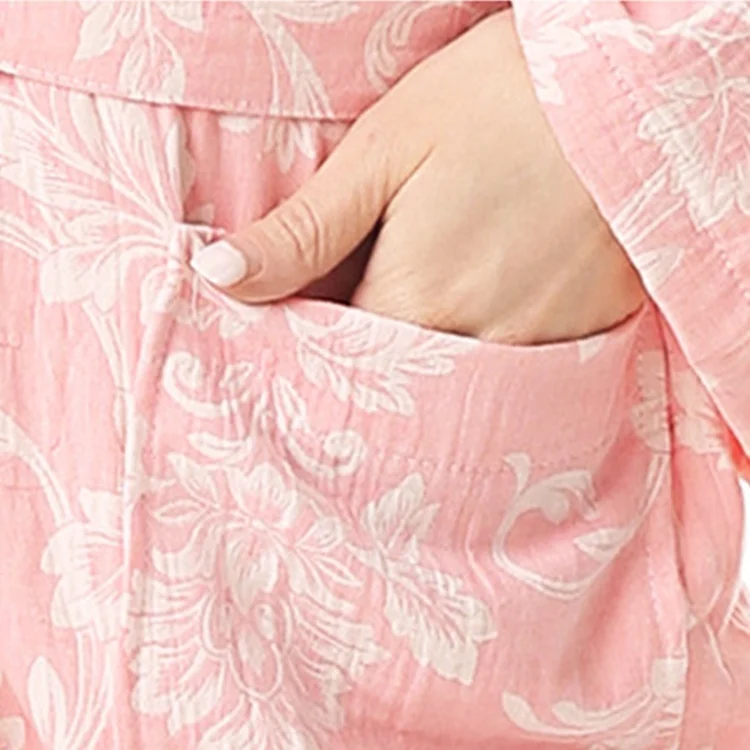 Spring Autumn Lovers Bathrobe Japanese Kimono Pure Cotton Thin Double Gauze Cotton Home Wear Bathrobe Pajamas