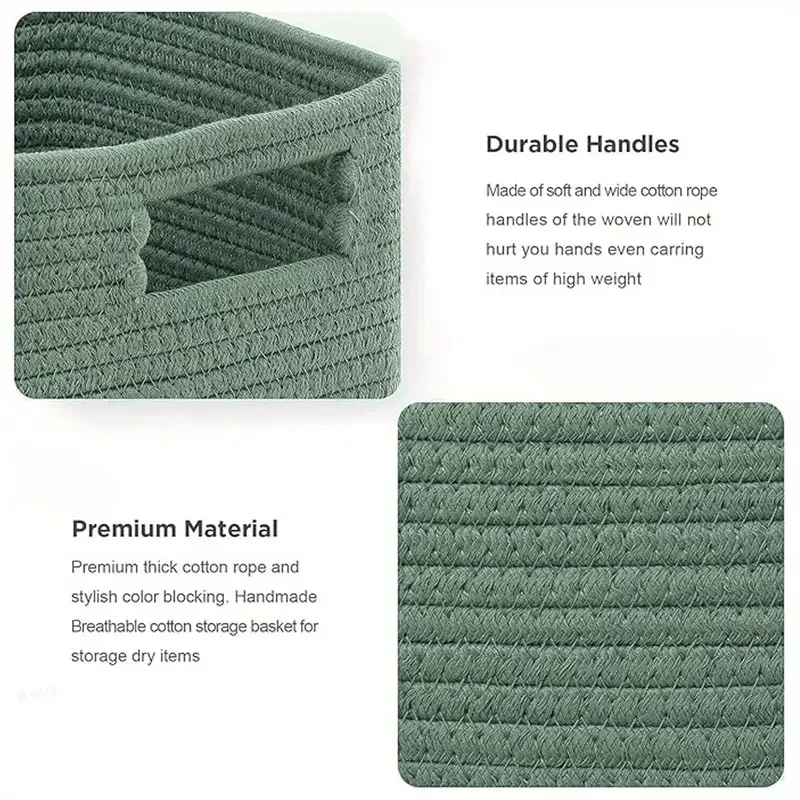 Multifunctional High Quality Durable Organizer Cotton Rope Storage Basket with Handles