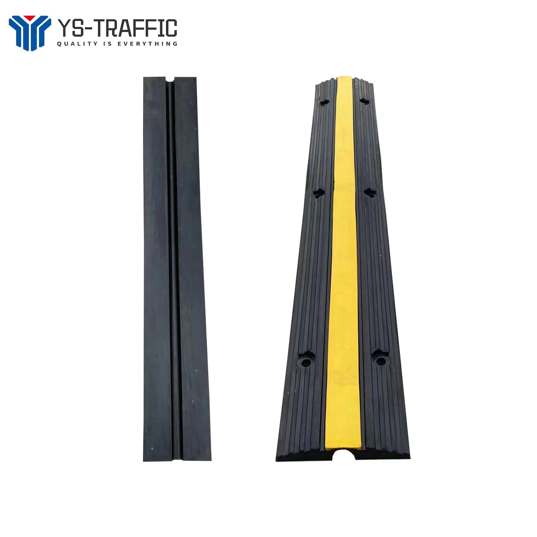 Heavy Duty 22046Lbs Load Capacity -Channel Rubber Cable Protector Ramps With 4 Pack