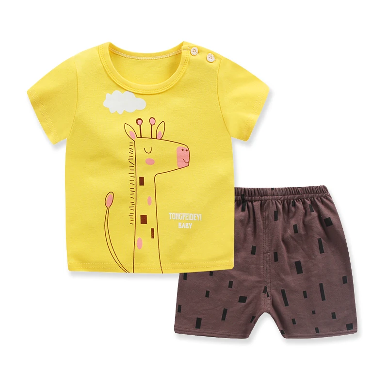 summer 2021short sleeve babies clotheschildren pyjamas 100% cottonchildren summer clothes