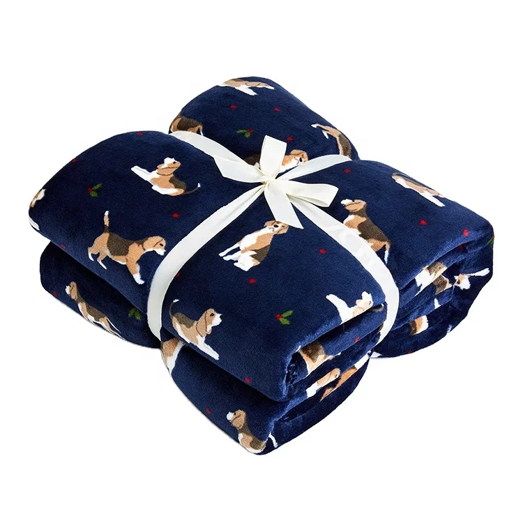 Оптовая продажа, супер мягкое плотное рождественское Флисовое одеяло sherpa из Китая