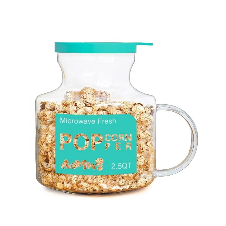 
Borosilicate Glass Microwave Micro-Pop Popcorn Popper with silicon Dual Function Lid 