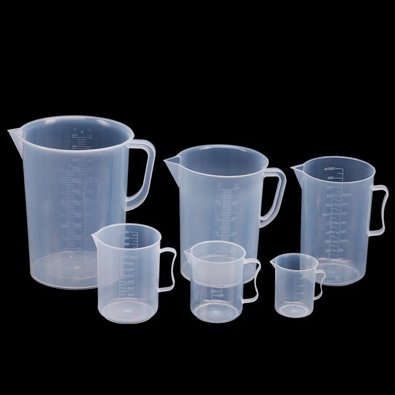 Kitchen Baking Pp Transparent plastic Graduated measuring jug with handle