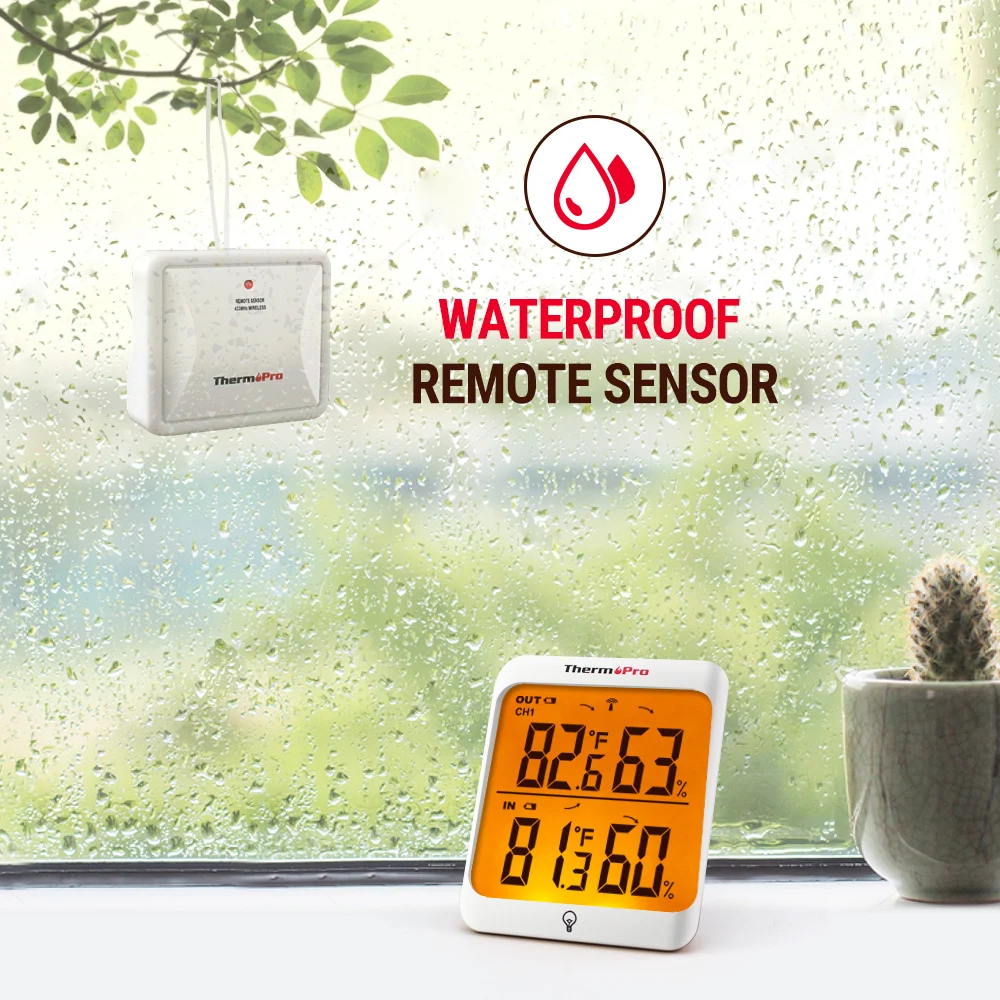 ThermoPro TP63A Digital Hygrometer Indoor Outdoor Thermometer Wireless Weather Station with Temperature Humidity Sensor