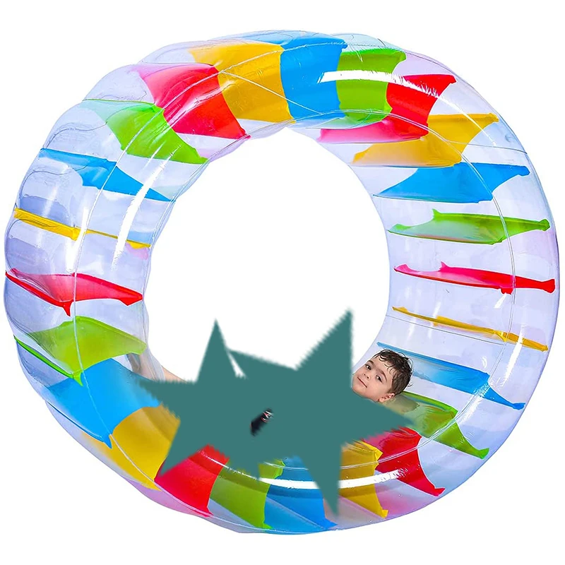 Manufacturer sale park kids high roller inflatable water tube children team game air pool wheel inflatable water walking roller