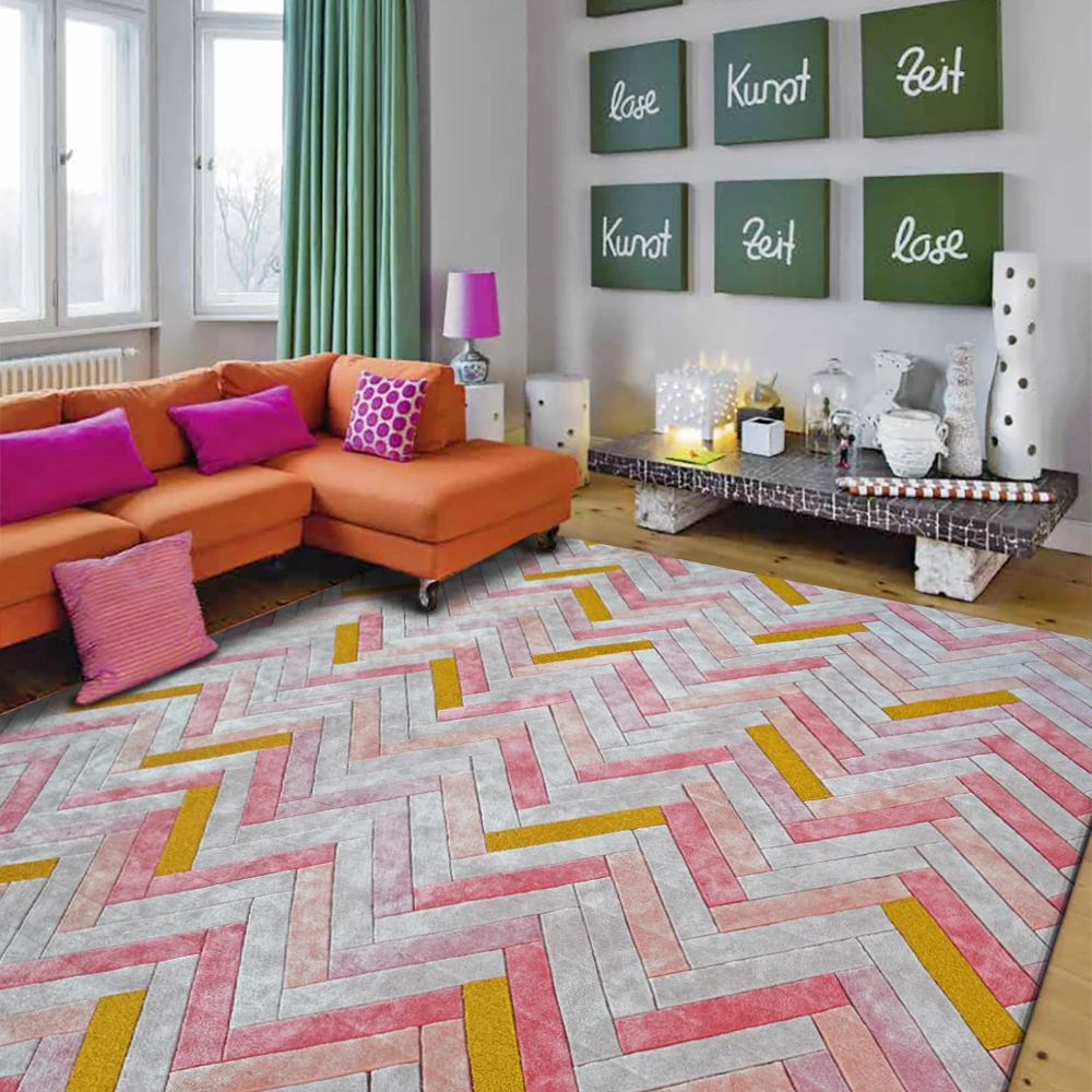 High end interior decoration handmade living room grey luxury soft wool and silk carpet for villa