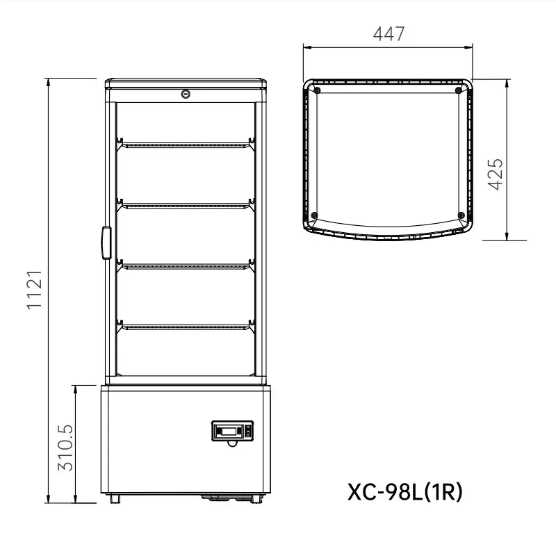 High quality glass door beverage cooler cake refrigerator showcase with led light air cooling frost free cake display freezer
