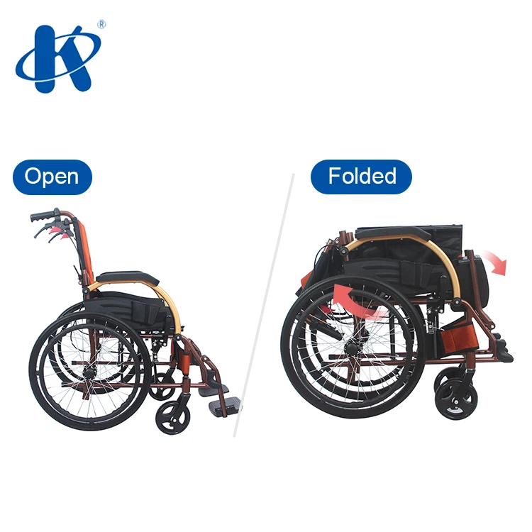 KY863LAJ-E-20 kaiyang Detachable Aluminum Foldable Manual Wheel Chair For Sale Generation Traveling Aluminum Wheelchair