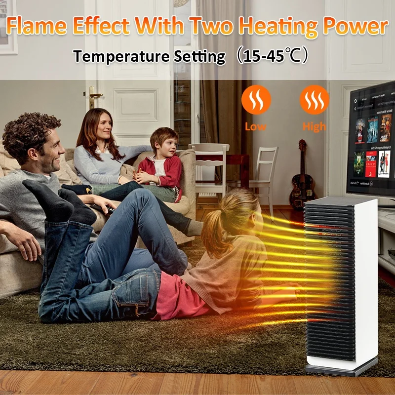 GREENFLY JJPRO High Quality Ceramic Fan Heater With Oscillation Function and Two Heating Power Electric Heater