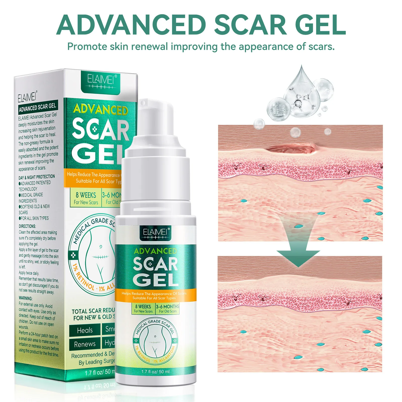 ELAIMEI Best Effective Scar Removal Advanced Repair Scar Gel