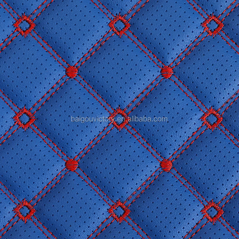 1.8M Width  Diamond Stitching Perforated Leather For Car Mats Making