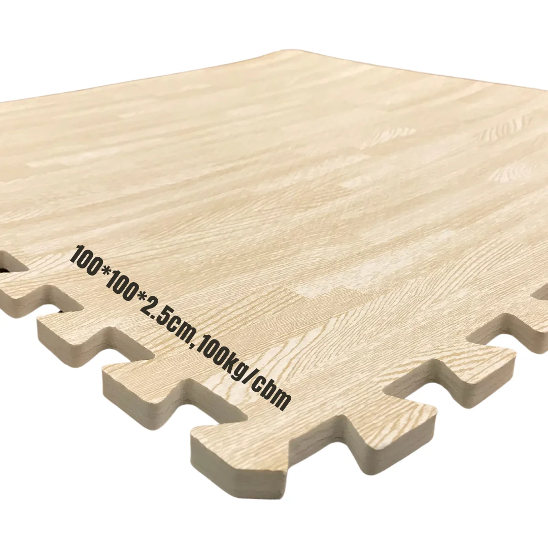 Interlocking EVA Puzzle Floor Tiles 2.5 cm Foam Mat Flooring Mats Wood Grain Foam Tiles For Fitness Exercise Training Yoga Gym