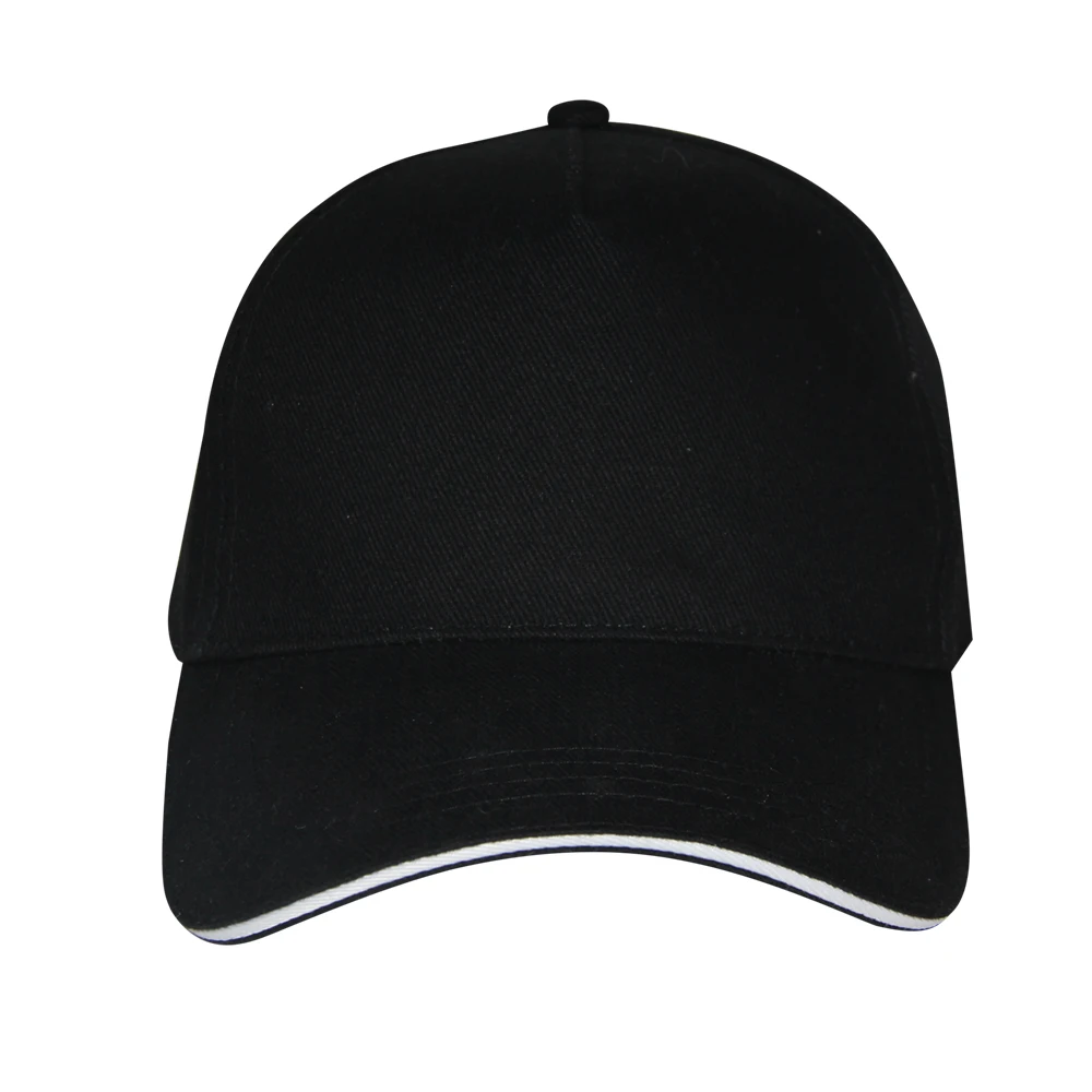 Promotional Blank 5 Panel Outdoor Gorras hats Plain Light Brushed 100% Cotton Sandwich Brim Baseball Cap
