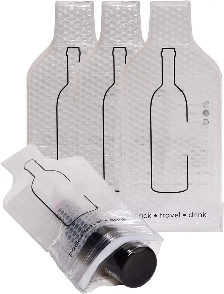 Leak Proof Wine Travel Sleeve Cushions Travel Reusable Wine Bottle Protector