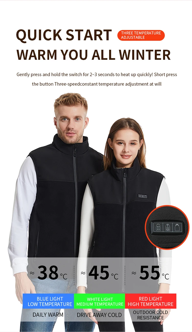 V-neck USB Smart Control Temperature Winter Hunting Heated Vest for Women