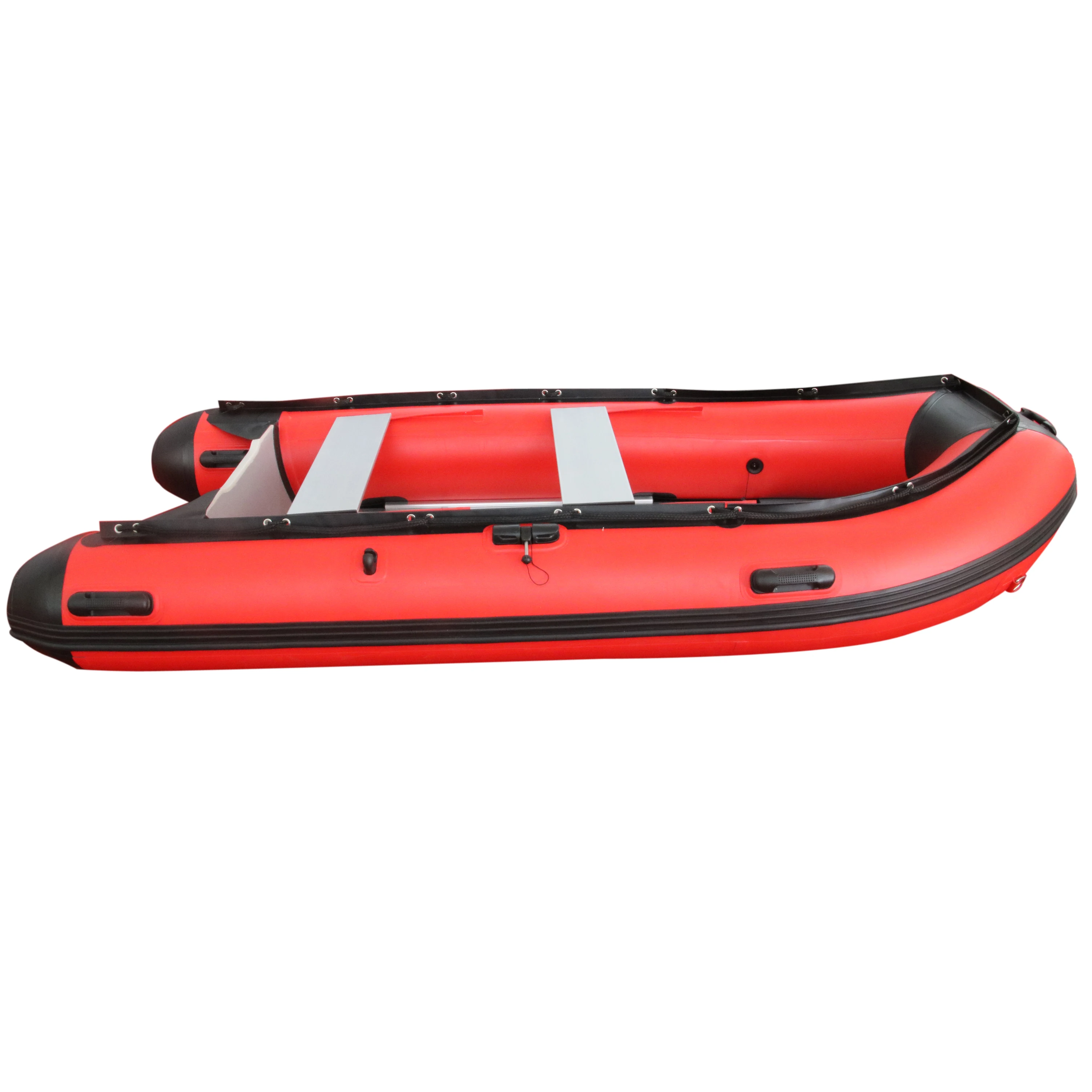 High Quality Solarmarine 4 Person Wood Floor Fishing Inflatable Row Boat With Motor