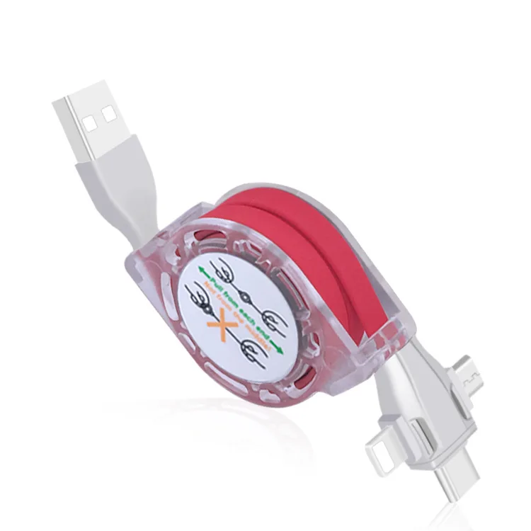 Универсальный для iPhone Micro USB-C выдвижной usb-кабель