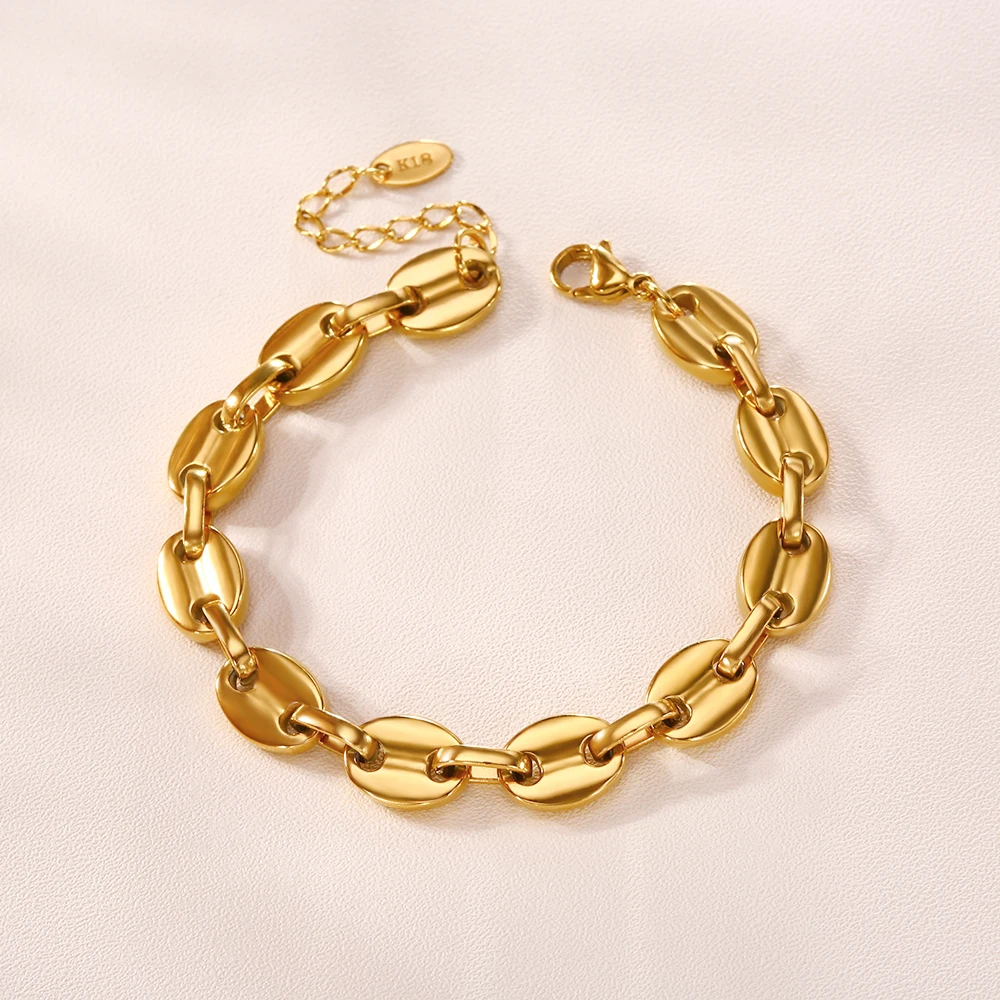XIXI Joyas De Acero Inoxidable Para Mujer Coffee Bean Gift Women Girls Pulseira Cadenas Sieraden Fashion Jewelry Chain Bracelet