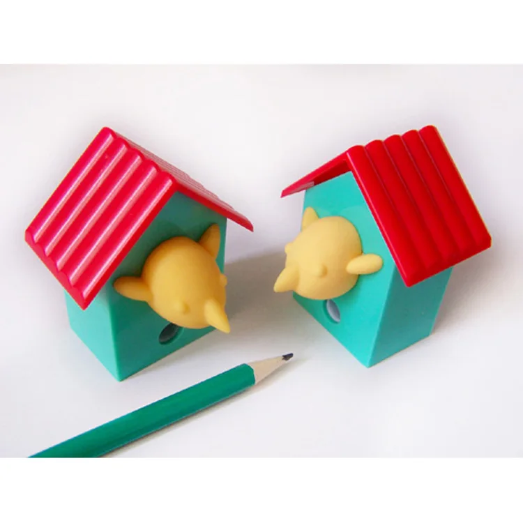 Fashion Gift Narrow Bucket Kids Pencil Sharpener 2 Hole Plastic Bag OEM Customized Logo Time Lead Packing Pcs Double Material