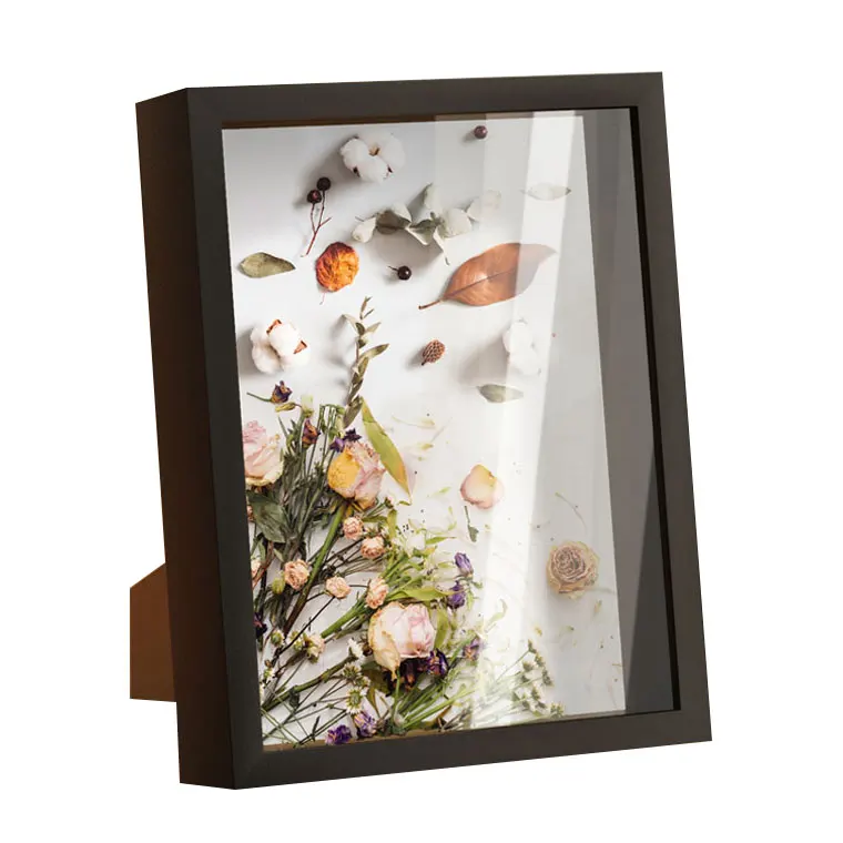 Custom Black White MDF Wood shadow box 3D Deep 8x8 12x12 Inner frame removable Shadow Box Frames with glass
