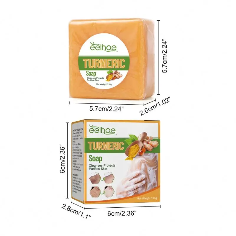 Private Label Organic Ginger Handmade Tumeric Bar Soap Bath Anti Acne Dark Spots Removal Whitening Turmeric Soap Adults Female