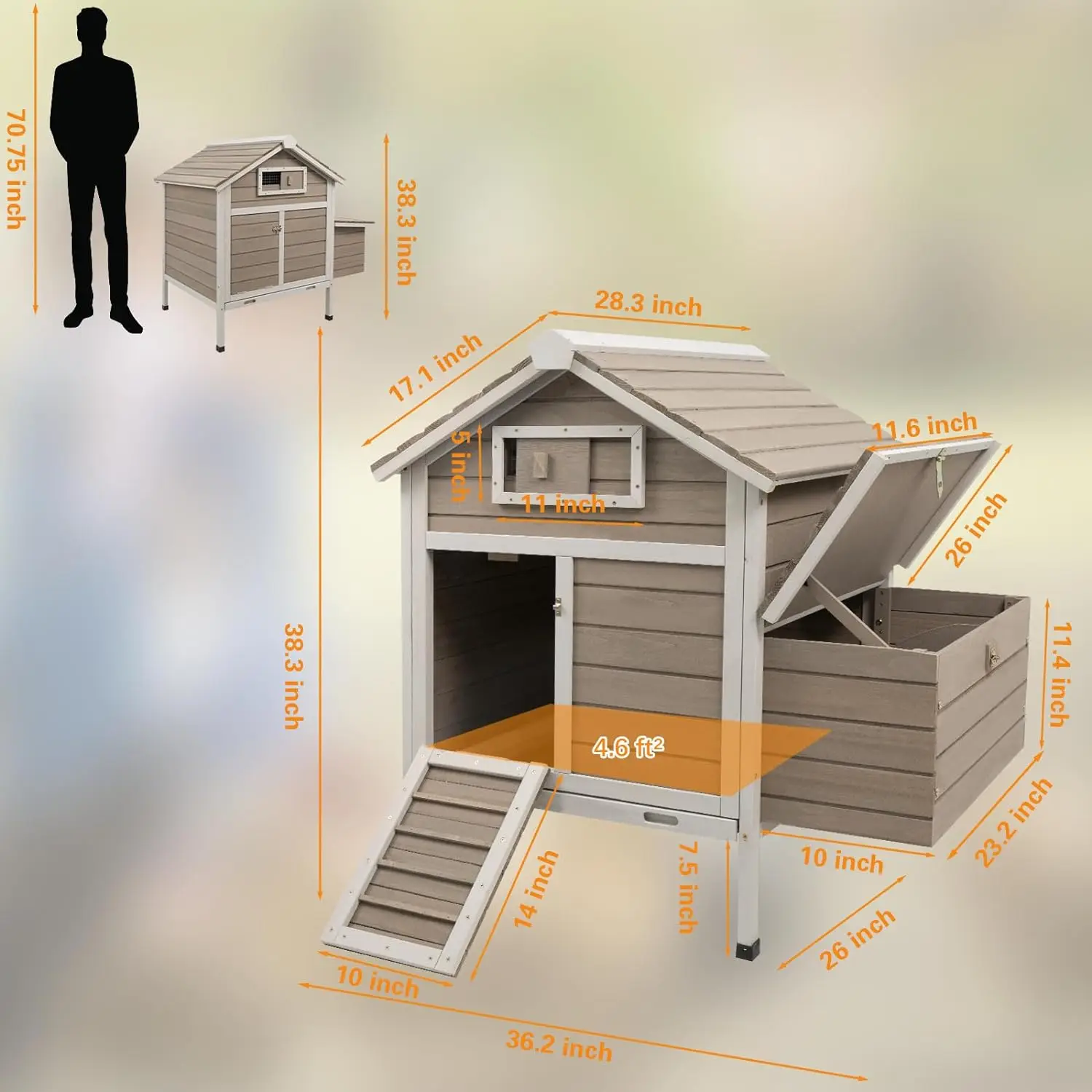 2024 Hot Sale outdoor large wood pet house cages chicken coop houses for laying hens