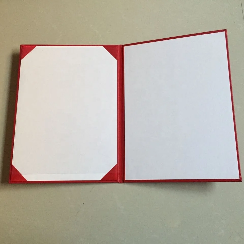 
Custom logo printing A4 leather plastic certificate holder 8.5 x 12 inch 