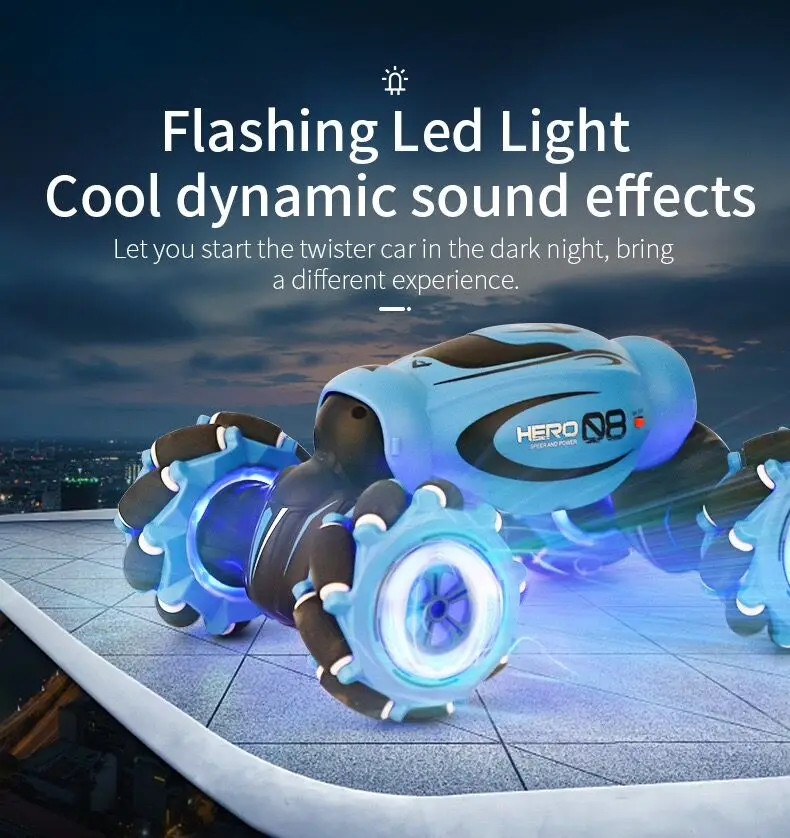  Kid toys gesture induction twisting car music dancing remote control deformation off-road