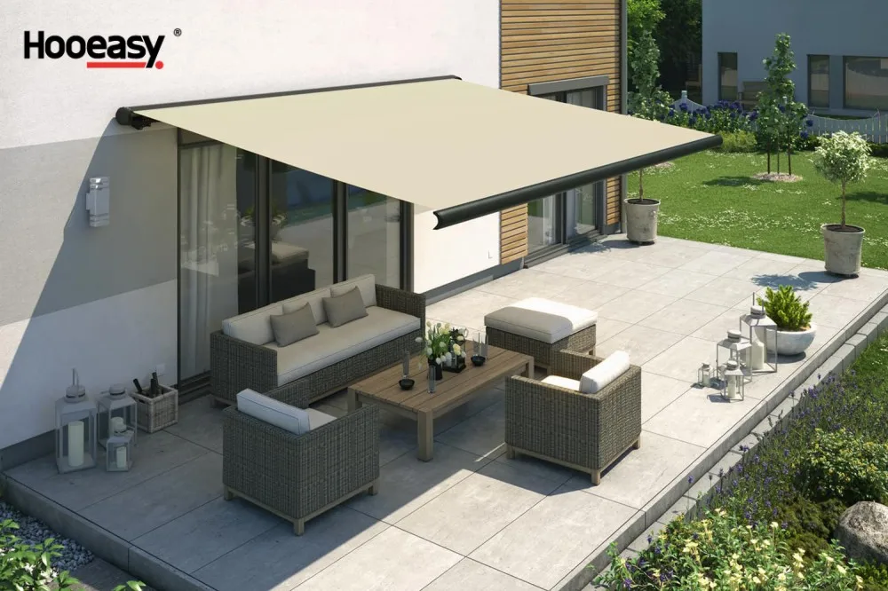 Hooeasy Portable aluminum waterproof retractable motorized awning
