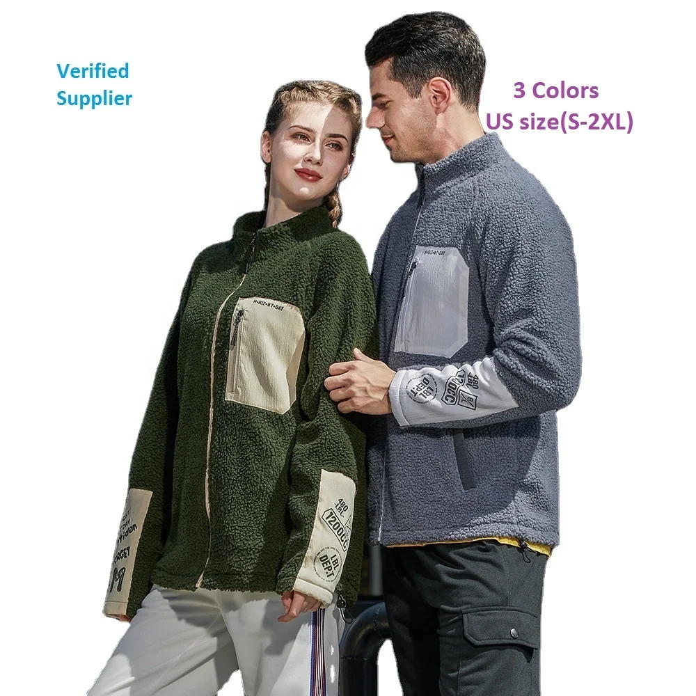 Oversized Utility Teddy Jackets Unisex Winter Zip Up Outdoor Custom Sherpa Polar Fleece Jacket Men