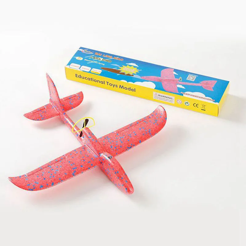 DIY Biplane Glider EPP Foam Hand Throwing Aircraft Powered Flying Plane Rechargeable Electric Model Toys For Children