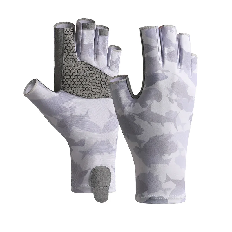 Oem Wholesale Uv Protection Fishing Gloves Waterproof 5 Cut Finger Anti-slip Fishing Glove Fingerless Fish Gloves For Work Fish