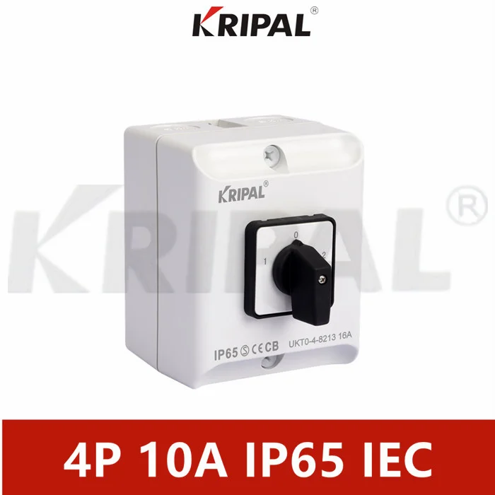 4P 10A IP65 230-440V Electrical Changeover Cam Switch IEC standard