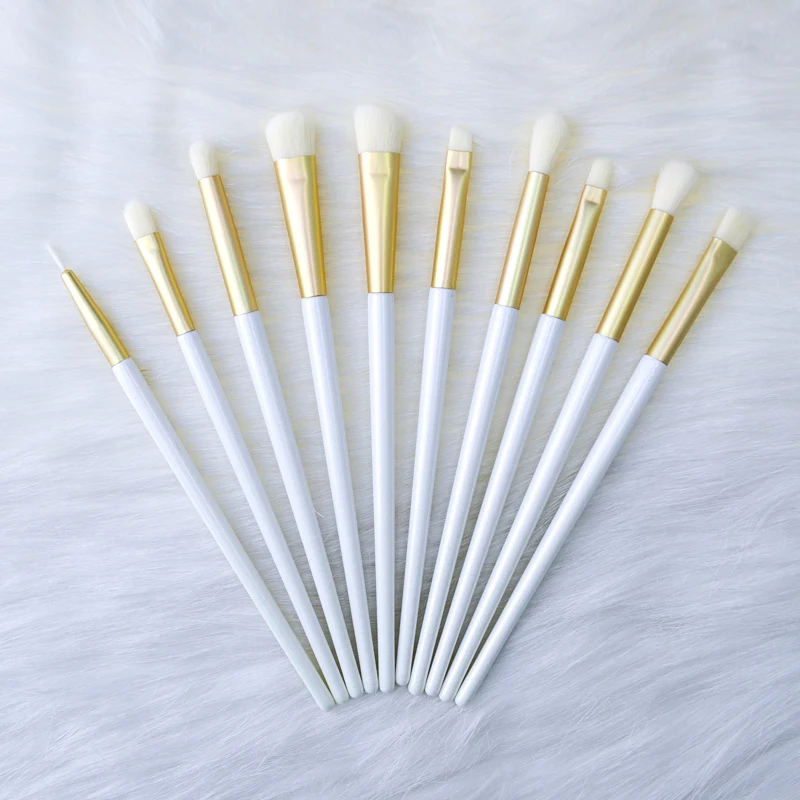 Beauty unique synthetic white high quality luxury private label vegan wholesale custom logo makeup brushes with bag