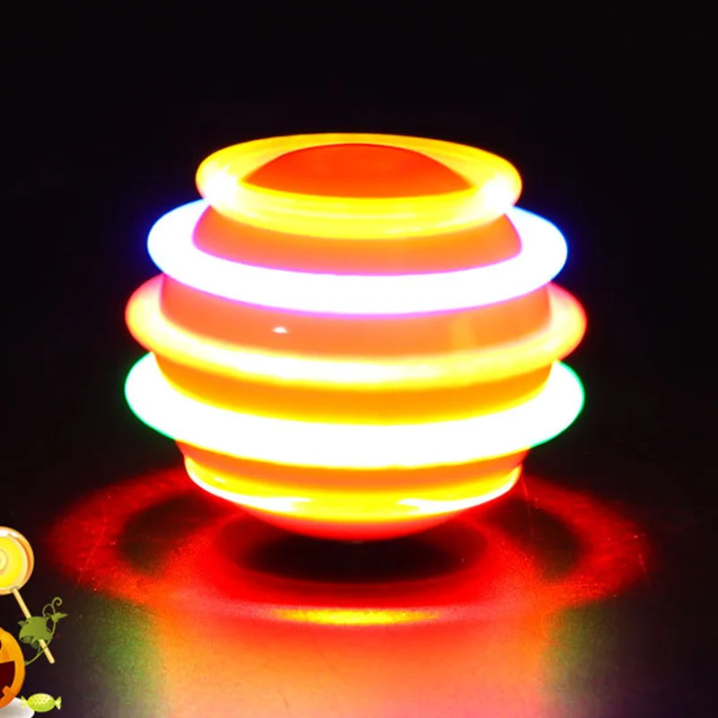 Halloween Pumpkin Skull Shaped Spinning Top Toy A Set Of 12 Mixed Classic Light Music Rotating Toys Kids Decompression Toys