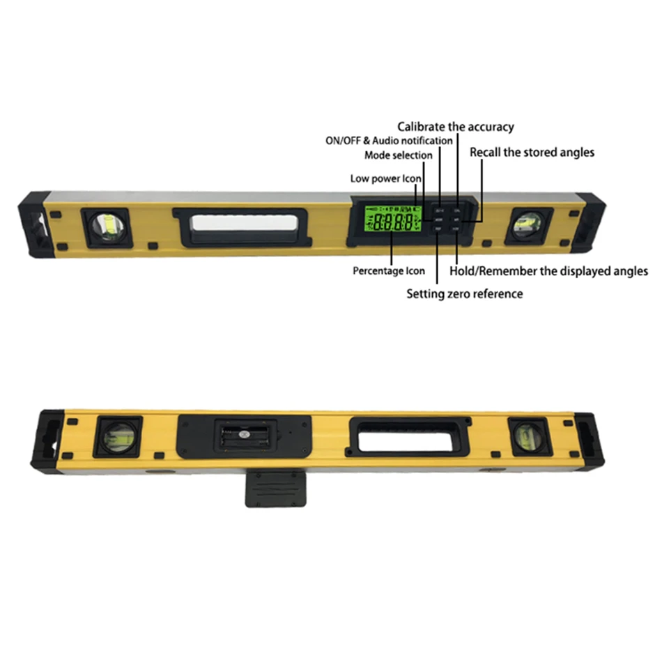 DL405 Length 600 mm aluminum digital level spirit level bubble level with strong magnets