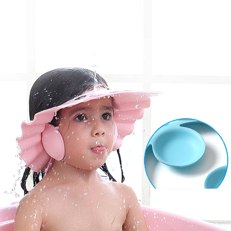 Baby Shower Cap Adjustable Baby Hair Washing Guard Bath Cap Baby Bathing Shampoo Shower Protection Hat