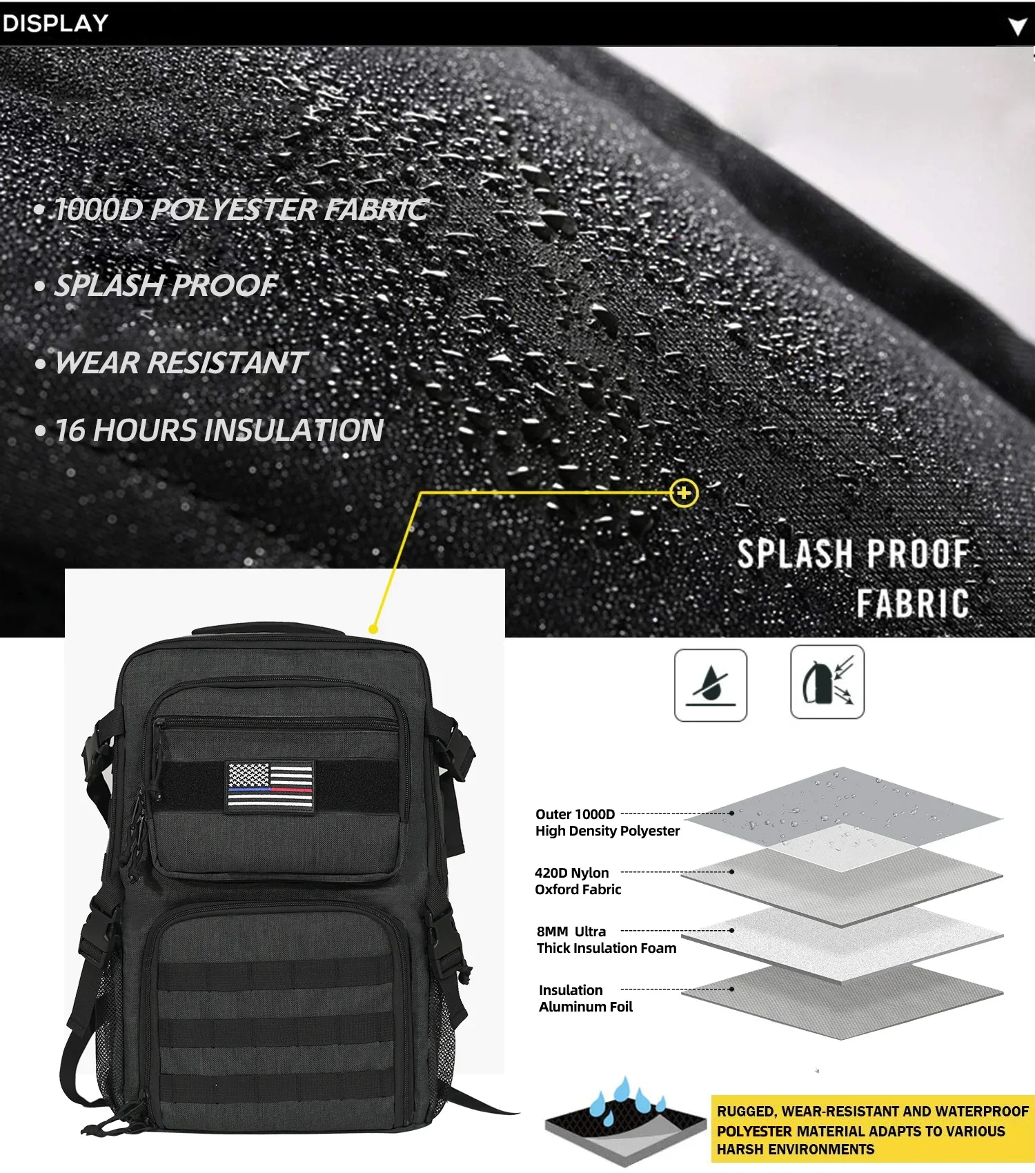 Factory wholesale 3 pack meal prep bag mens portable cooler bags custom logo insulated gym bag