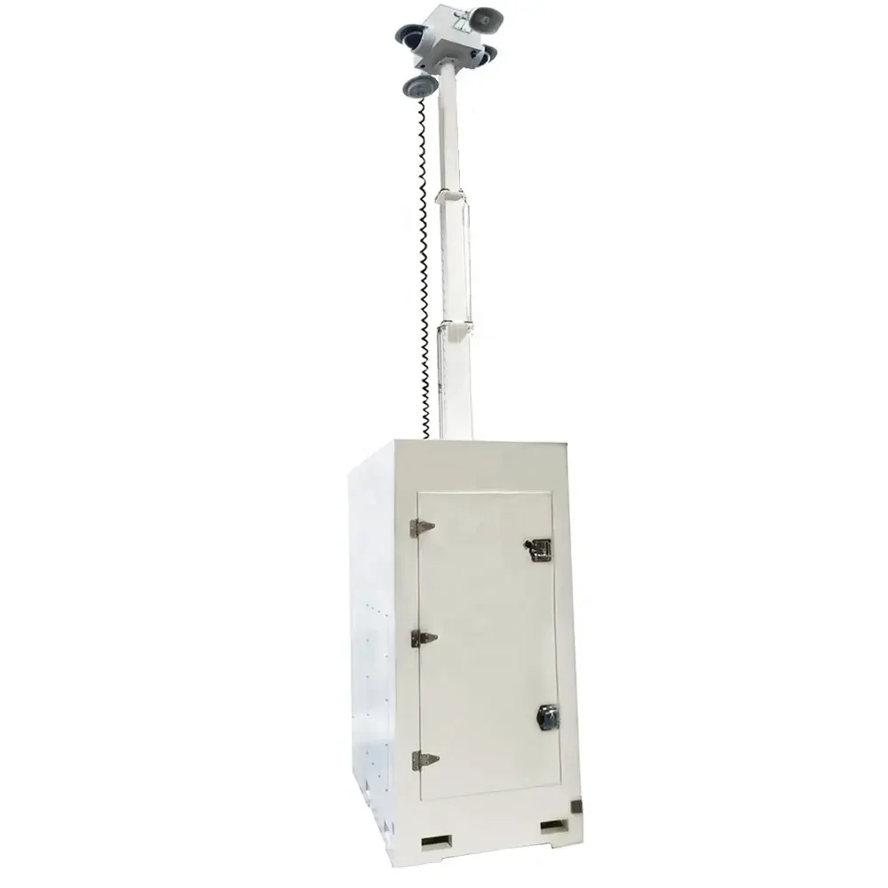 Telescopic Video Surveillance Mobile CCTV Tower for Power Plant Monitoring
