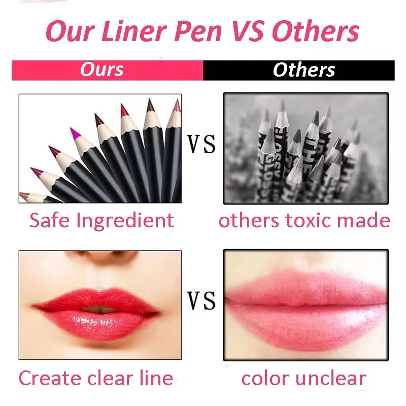 Customizing Private Label Cosmetic Makeup Creamy Lip Liner Cruelty Free Matte Dark Brown Pencil Vegan Lip Liner Wholesale