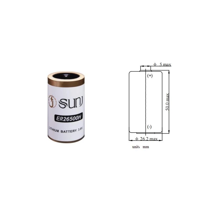 er26500 3.6V 8500mAh Lithium Battery Cell Cylinder ODM low self-discharge rate  smart meters