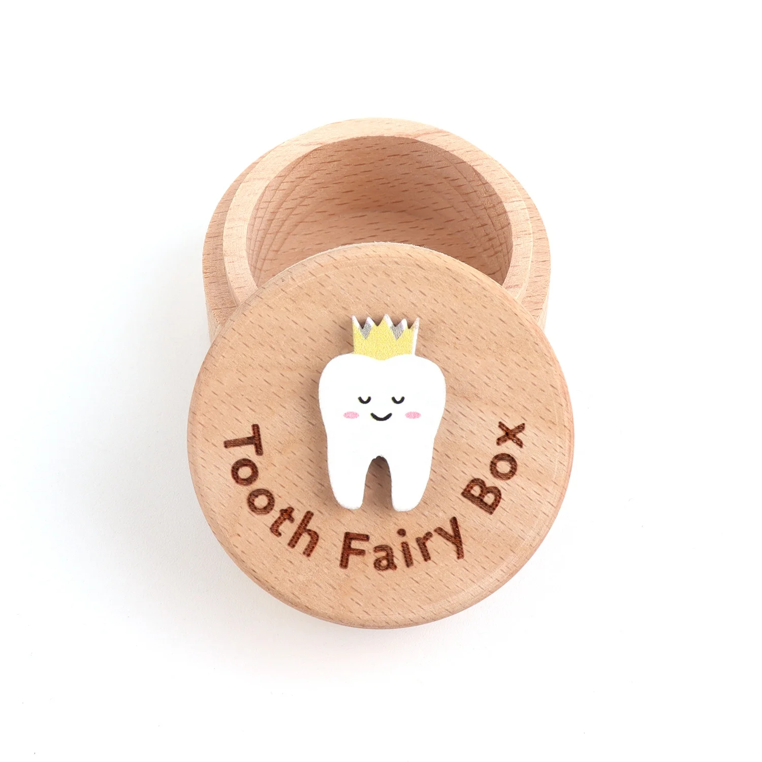 New Tooth Holder  beech Wood 3D Storage Box for Baby Toddlers Boys Girls Lost Teeth Birthday Present Tooth Fairy Box for Kids