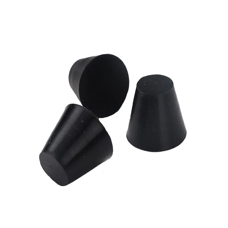 Tapered Solid Rubber Stoppers Black Lab Silicone Plug With Hole