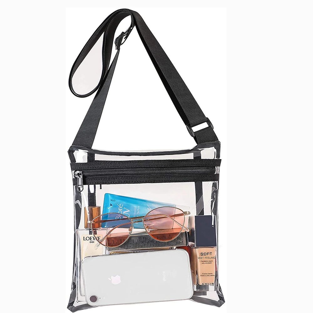 PVC TPU Bag Stadium Approved Clear Concert Shoulder crossbody bag Purse for girls
