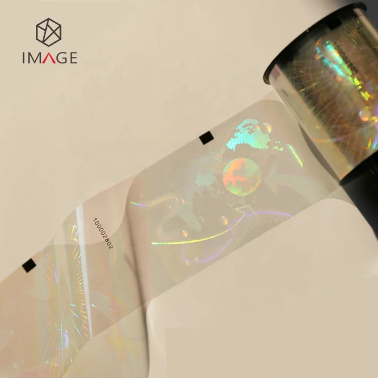 Rolled Custom Transparent Holographic Ribbon for PVC Card Printers